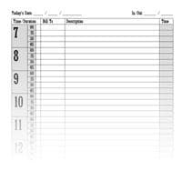 Preview of the daily time sheet